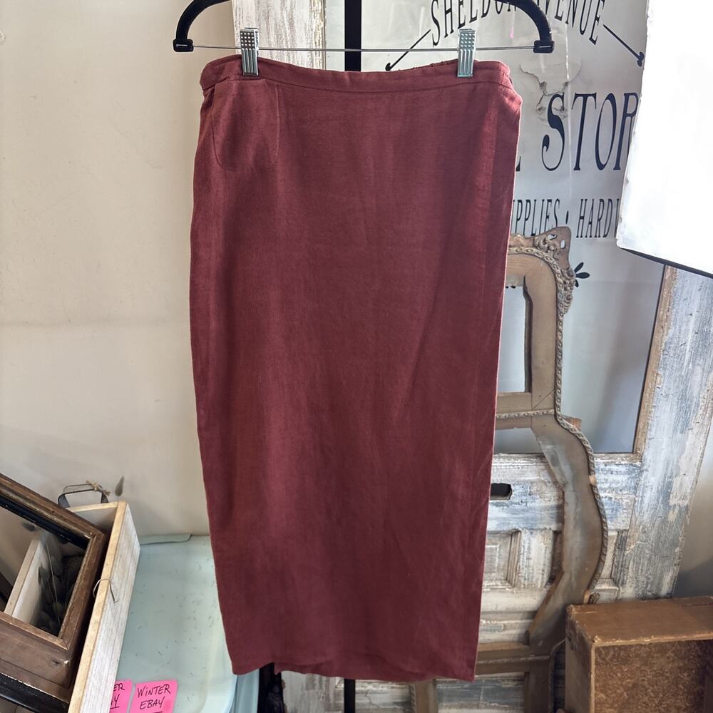 Eileen Fisher Maroon Skirt Size 1 (S/M) - Picture 4 of 10